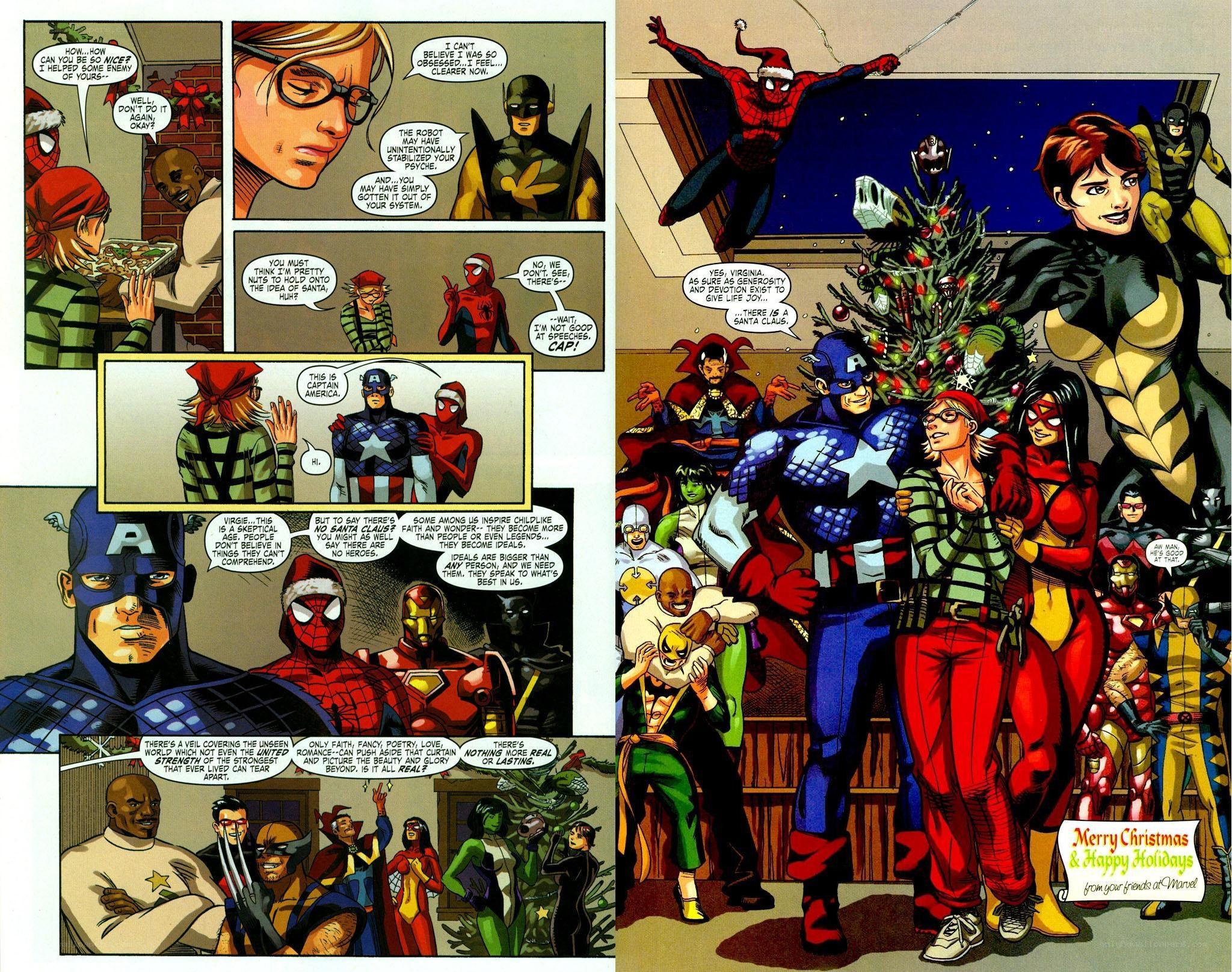 Marvel heroes celebrate Christmas