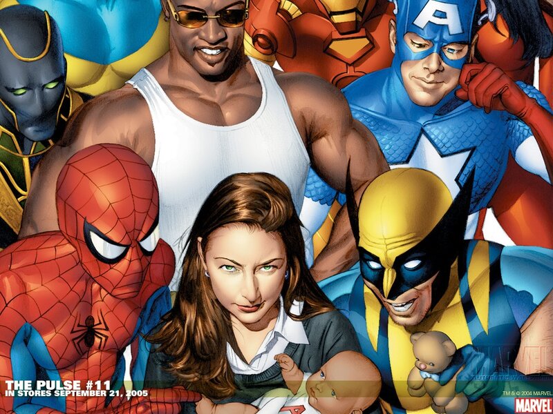 Marvel heroes group portrait