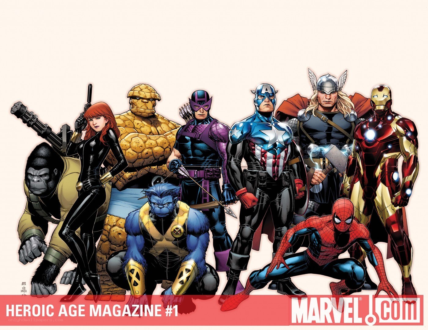 Marvel heroes group portrait