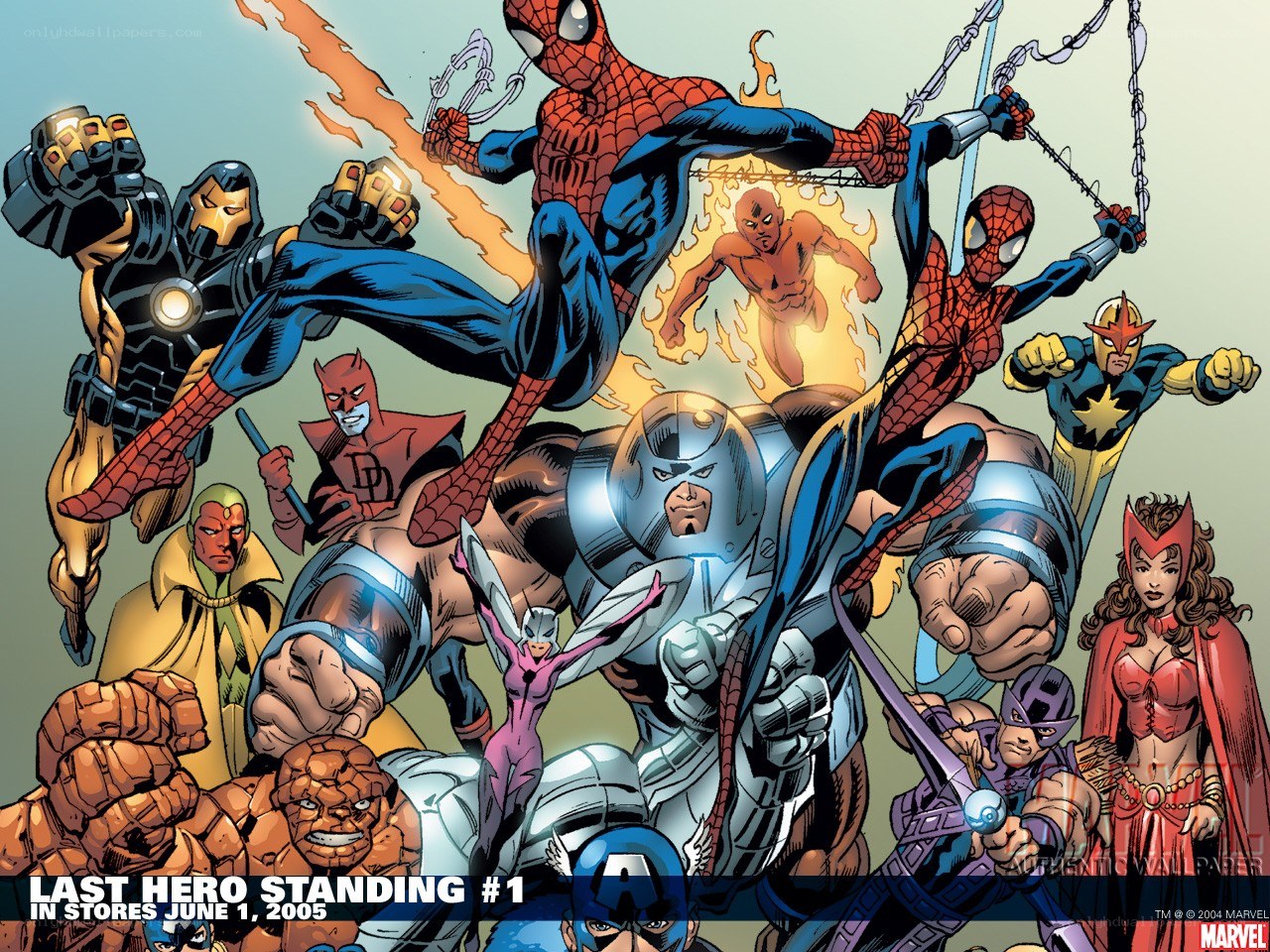 Marvel heroes in action