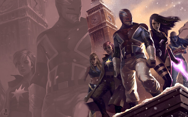 Marvel heroes in London