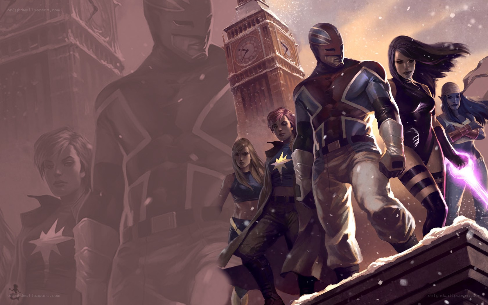 Marvel heroes in London