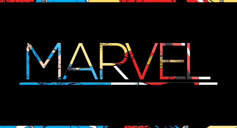 Marvel logo with comic book style