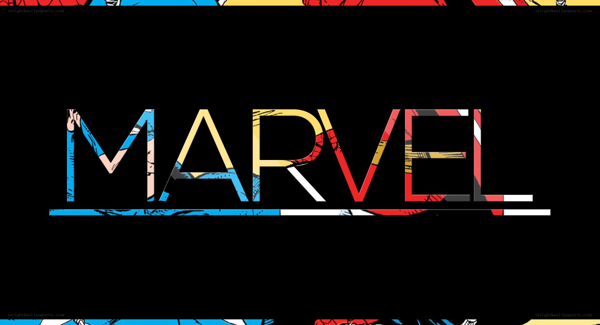 Marvel logo with comic book style