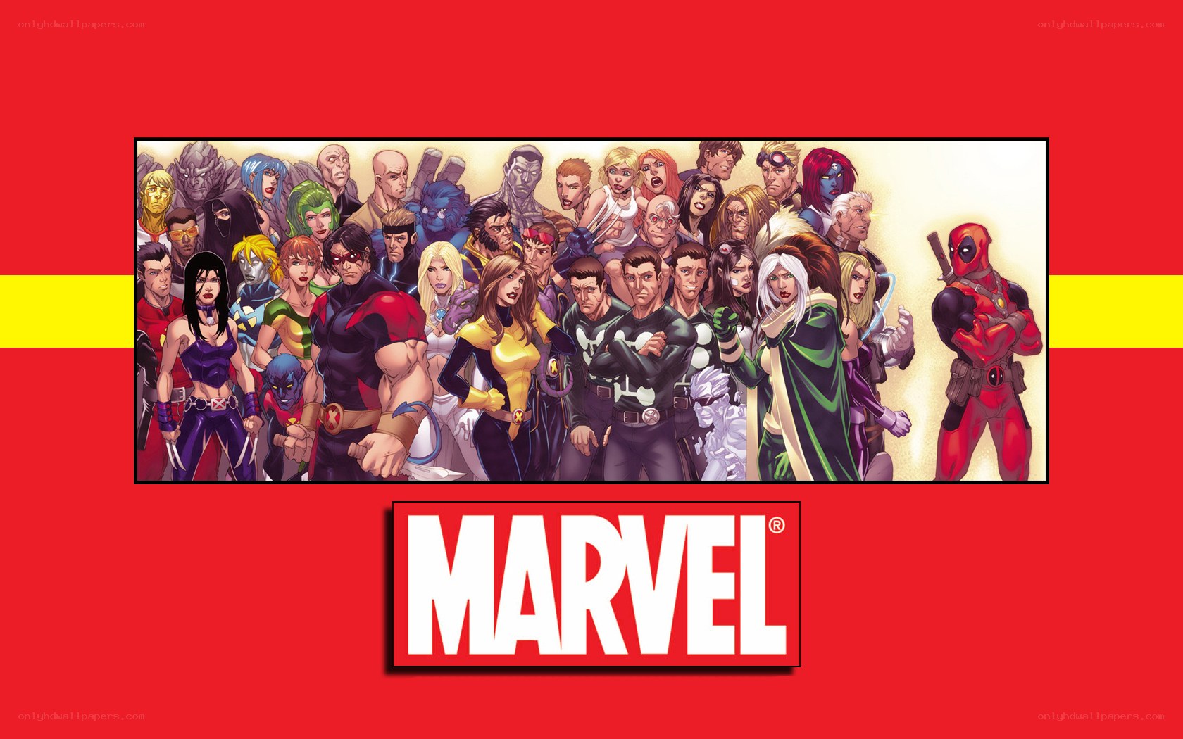 Marvel superhero group portrait