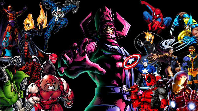 Marvel superheroes and villains collage