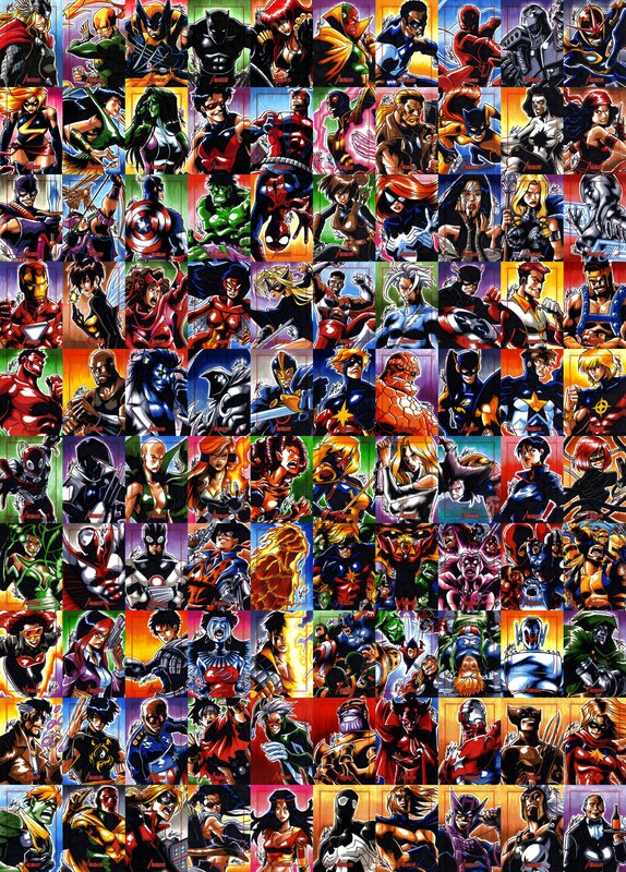 Marvel Superheroes Collage — Red, Dynamic