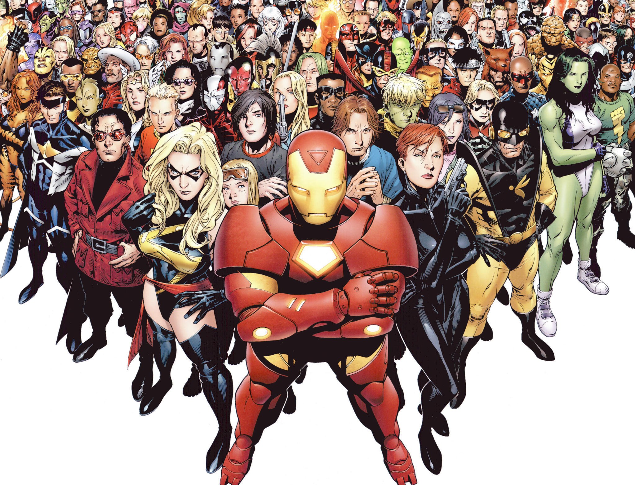 Marvel superheroes gathering