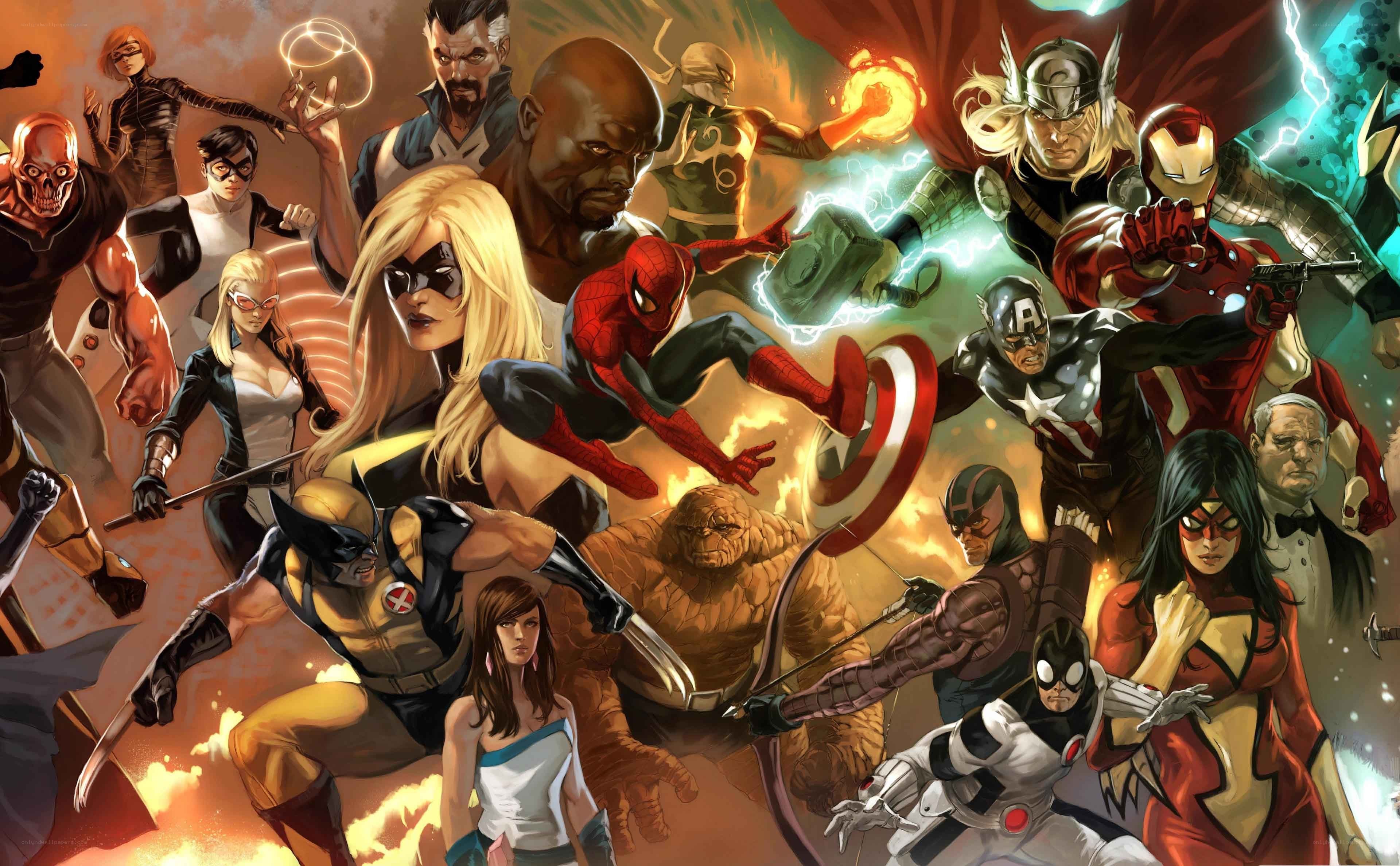 Marvel superheroes group portrait