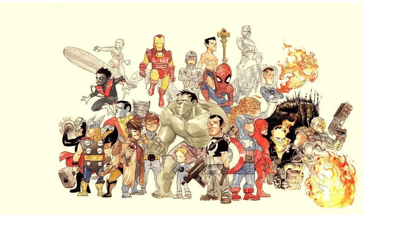 Marvel superheroes group portrait