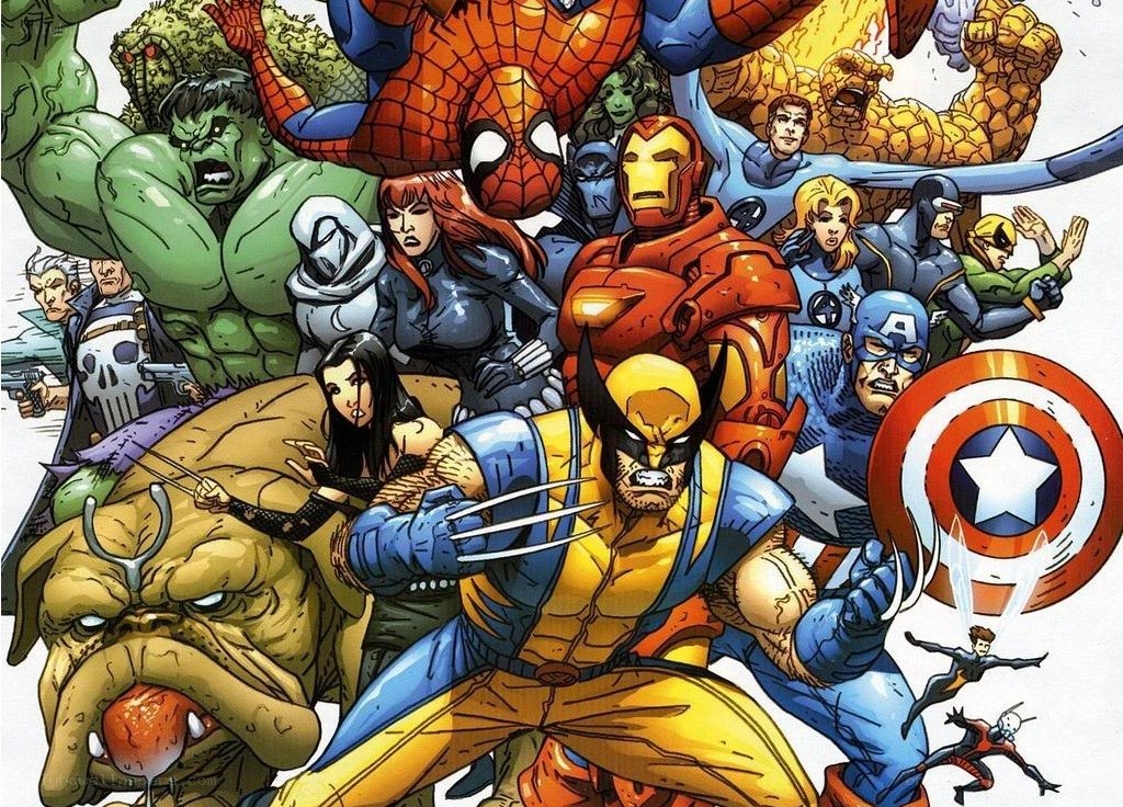 Marvel superheroes group portrait