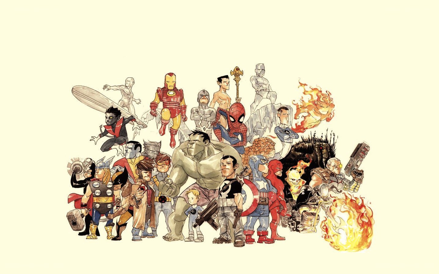 Marvel superheroes group portrait
