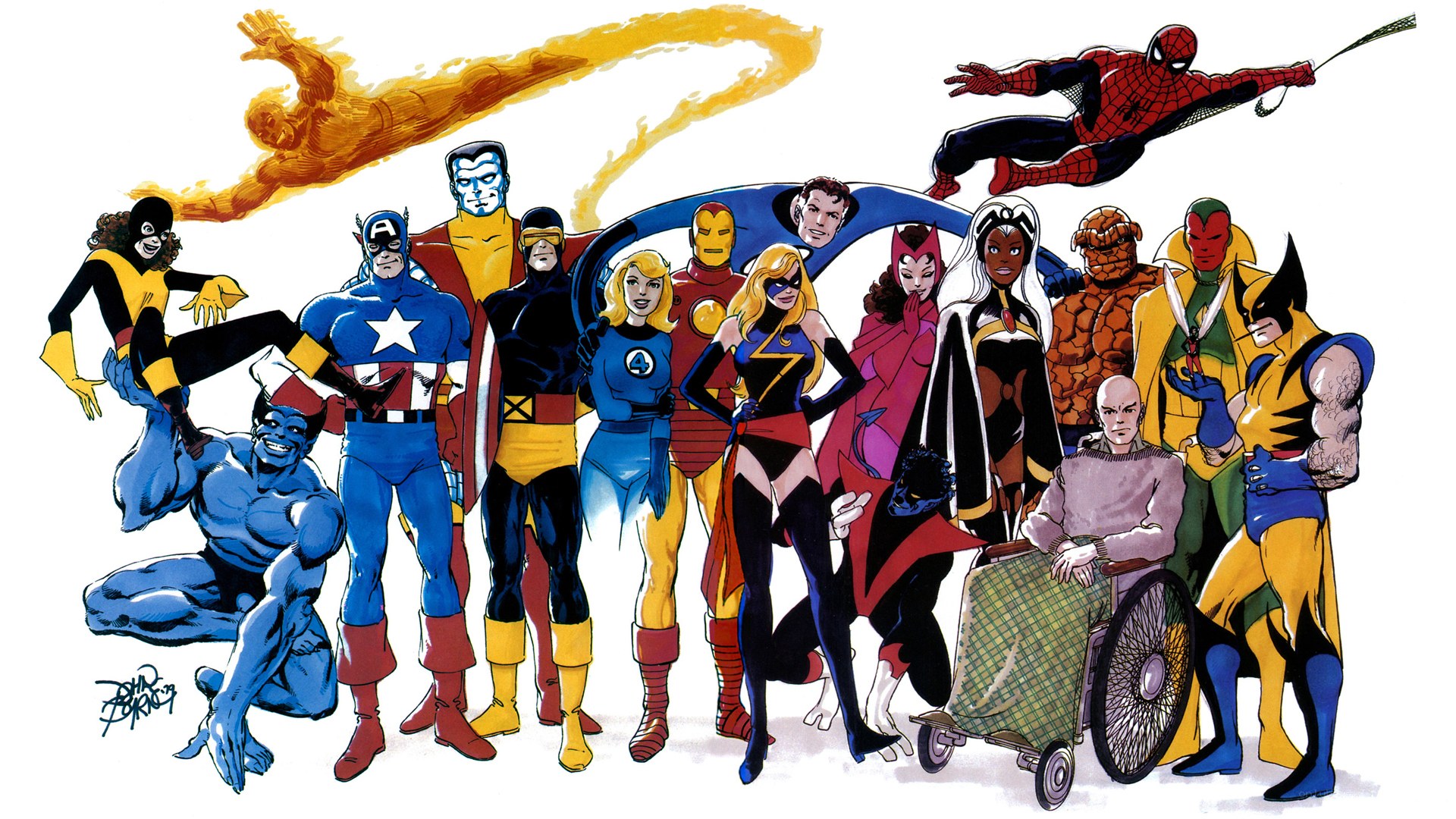 Marvel superheroes group portrait