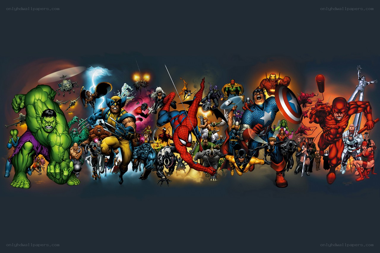 Marvel superheroes group portrait