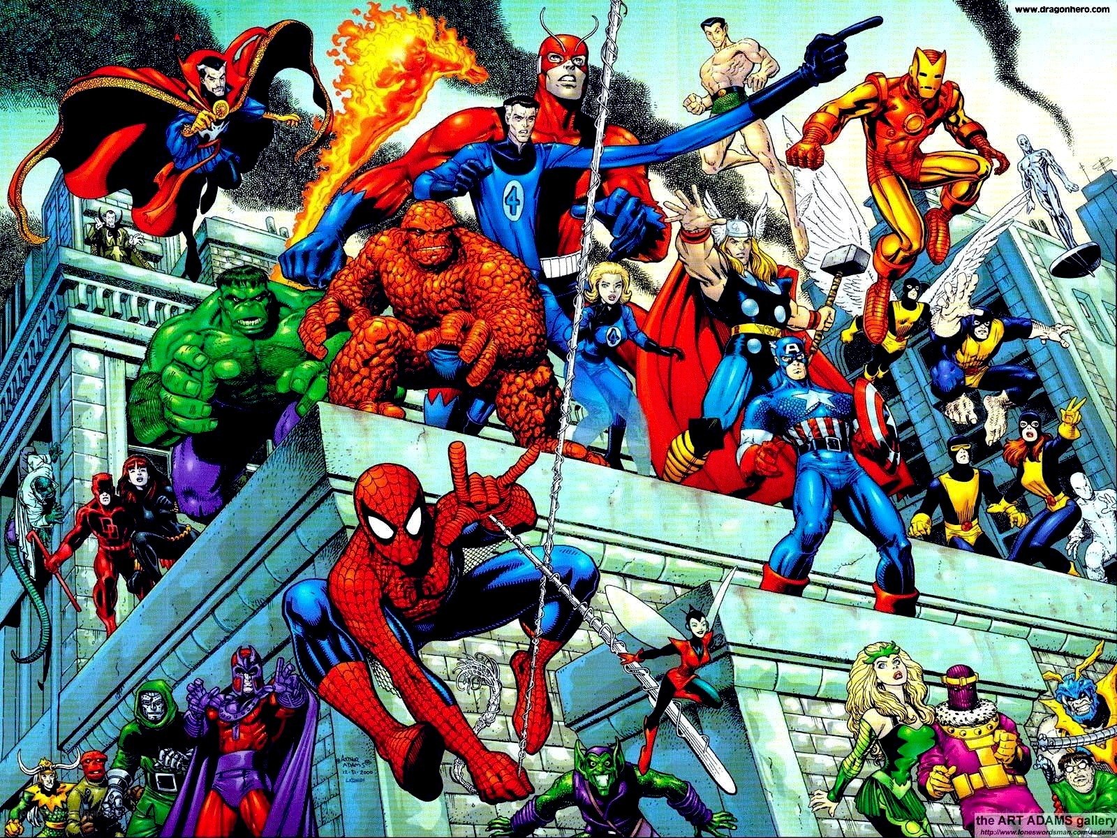 Marvel superheroes group portrait