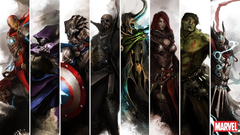 Marvel Superheroes in Battle — Red