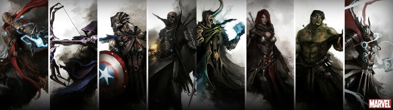 Marvel Superheroes in Dark Armor