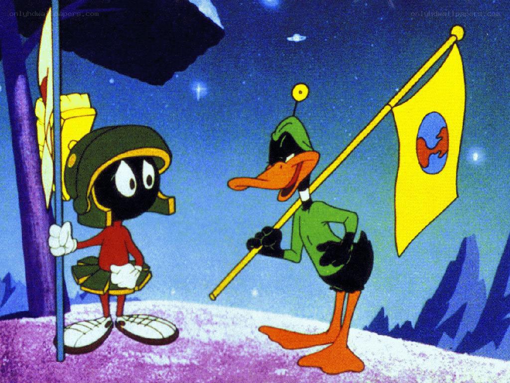 Marvin and Daffy on a planet