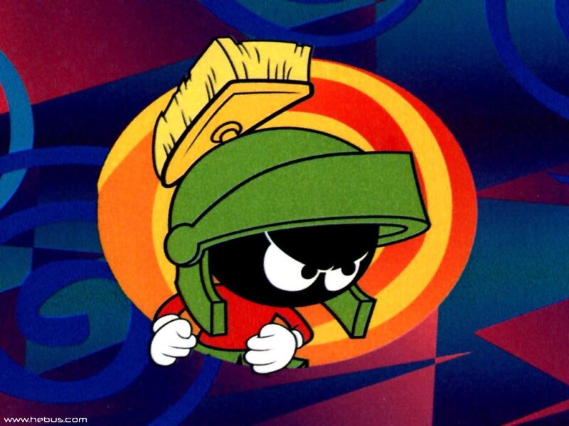 Marvin the Martian in a helmet