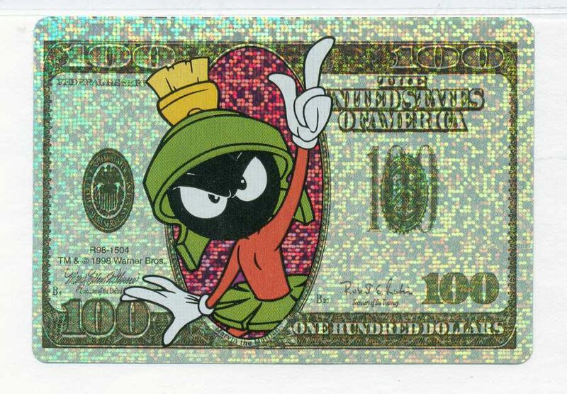 Marvin the Martian on a $100 bill
