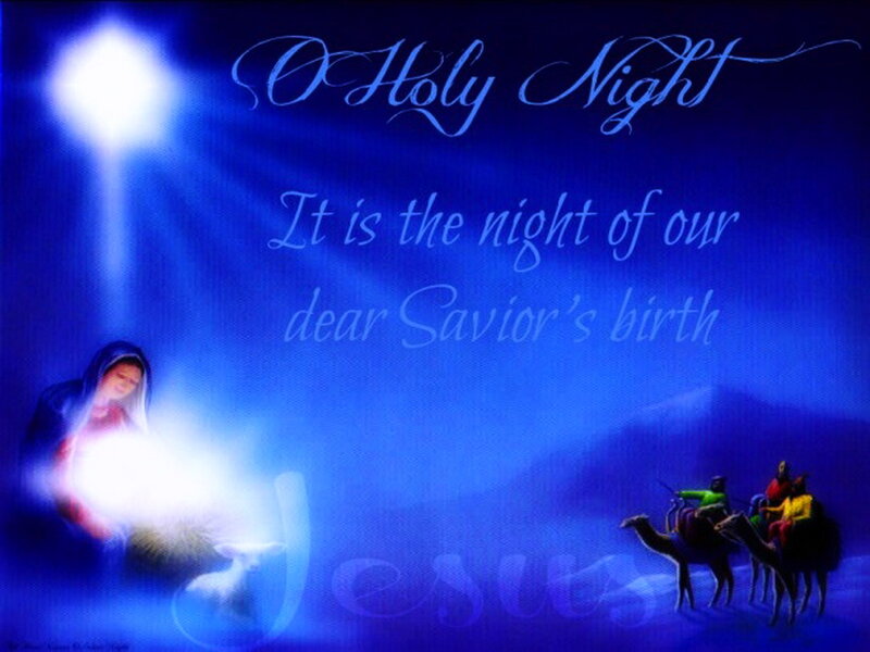 Mary and Baby Jesus — Blue, Serene, Night, Digital Art, Three Wise Men