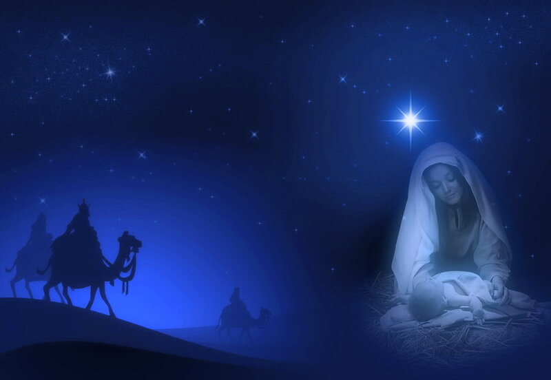 Mary and Baby Jesus — Blue, Serene
