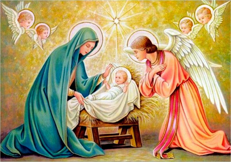Mary and Baby Jesus — Green