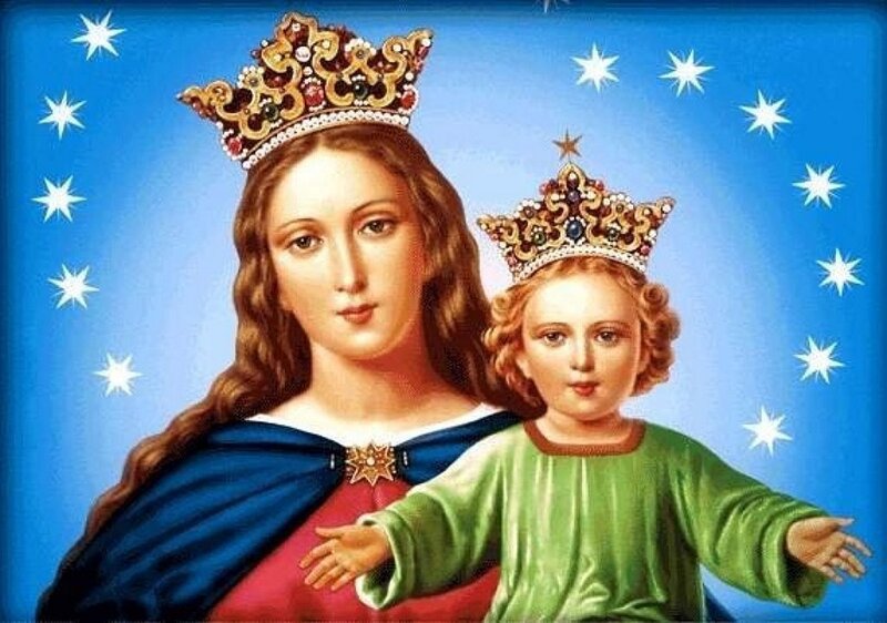 Mary and Child Jesus — Blue, Serene