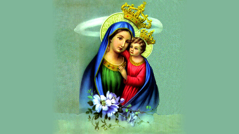 Mary and Child Jesus — Blue