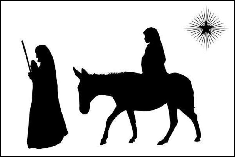 Mary and Joseph on Donkey — Black