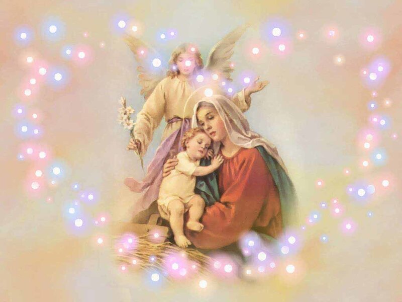 Mary Holding Baby Jesus — White