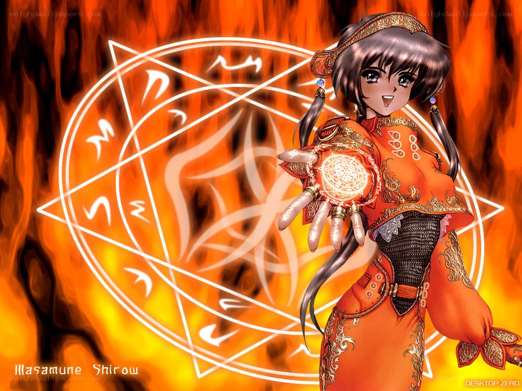 Masamune Shiro in fiery magic