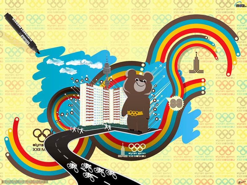 Mascot Bear with Olympic Rings