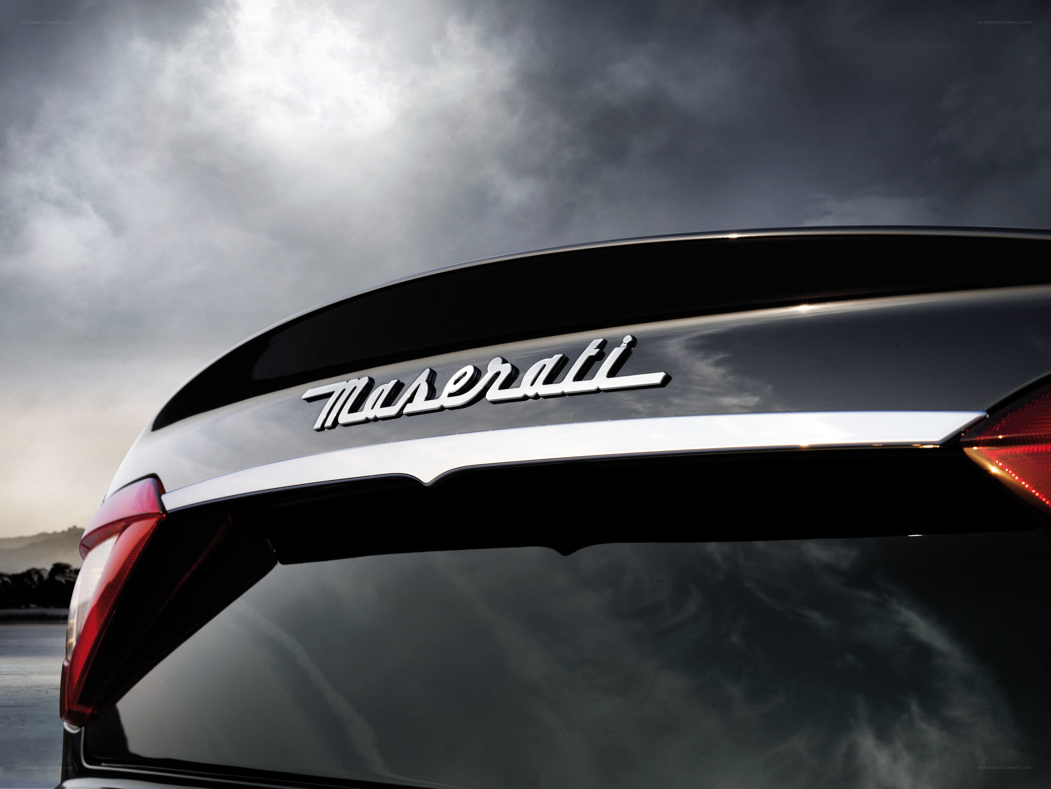 Maserati car emblem close-up