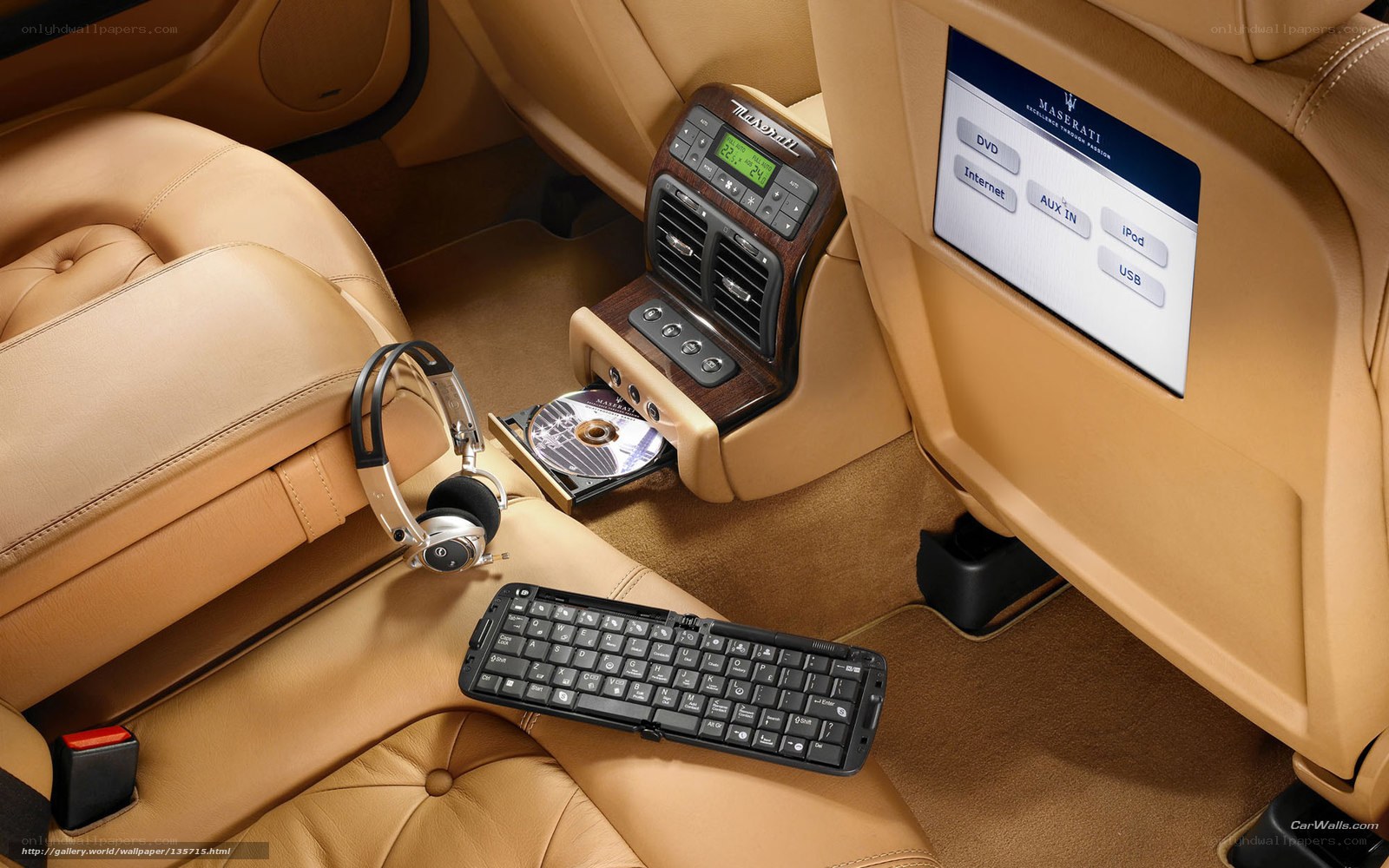 Maserati car interior with entertainment system