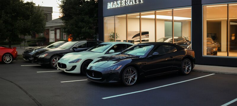 Maserati cars at dealership