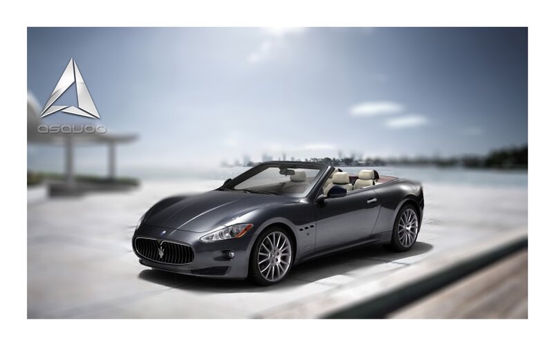 Maserati convertible by the water