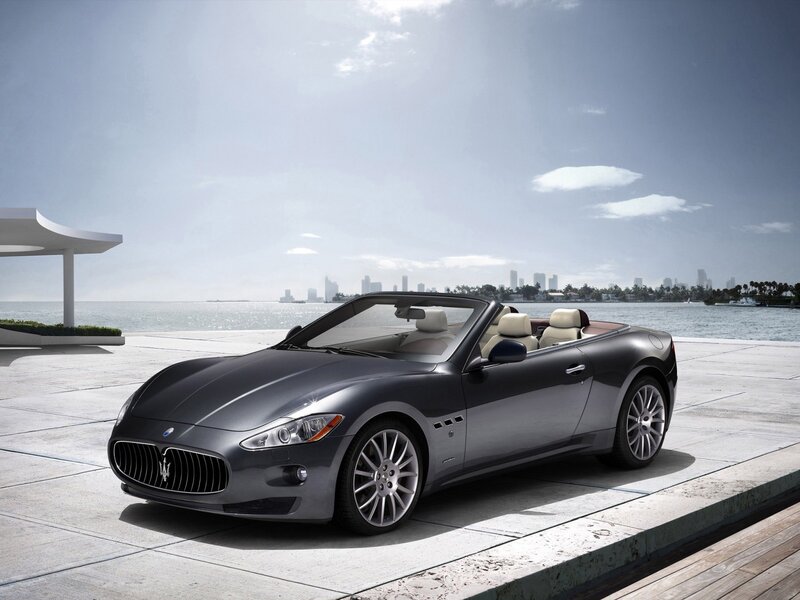 Maserati convertible by the water
