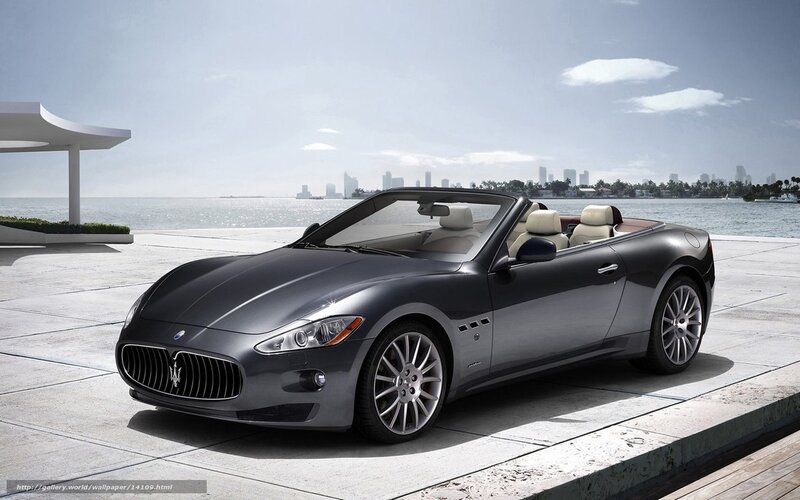 Maserati convertible by the water