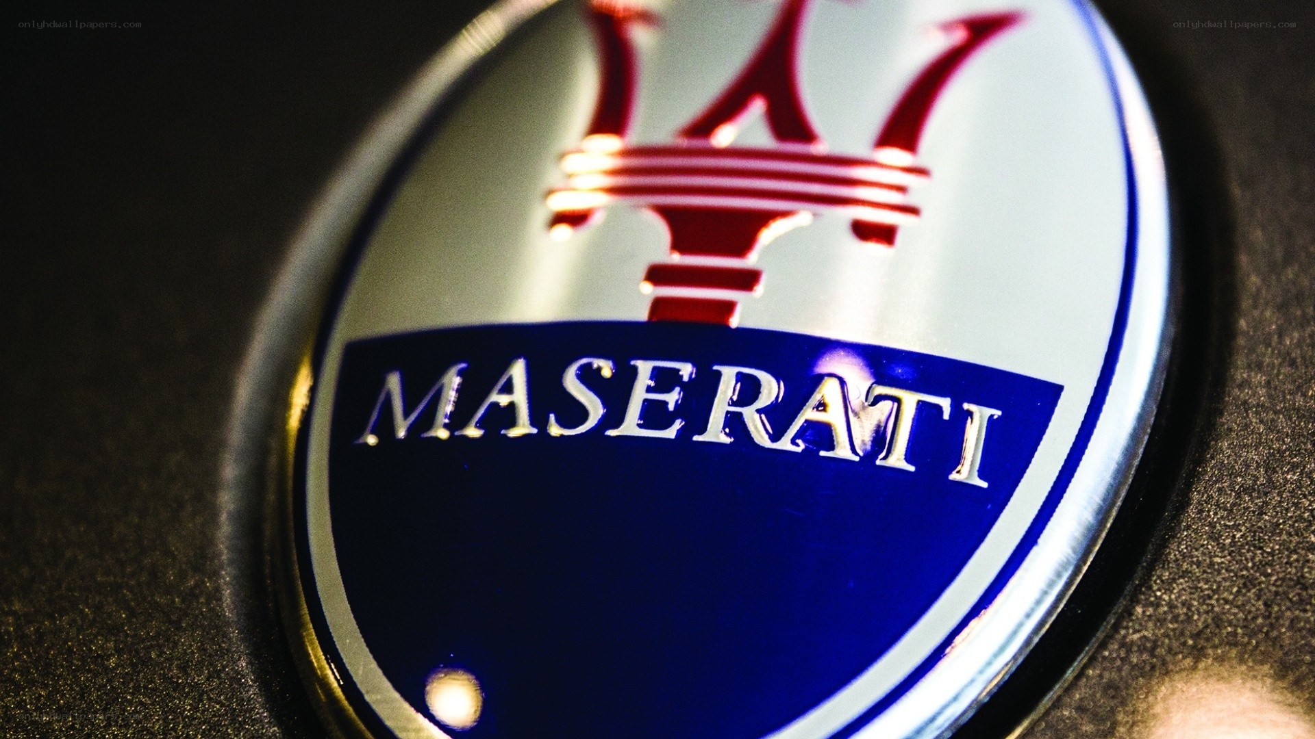 Maserati emblem close-up