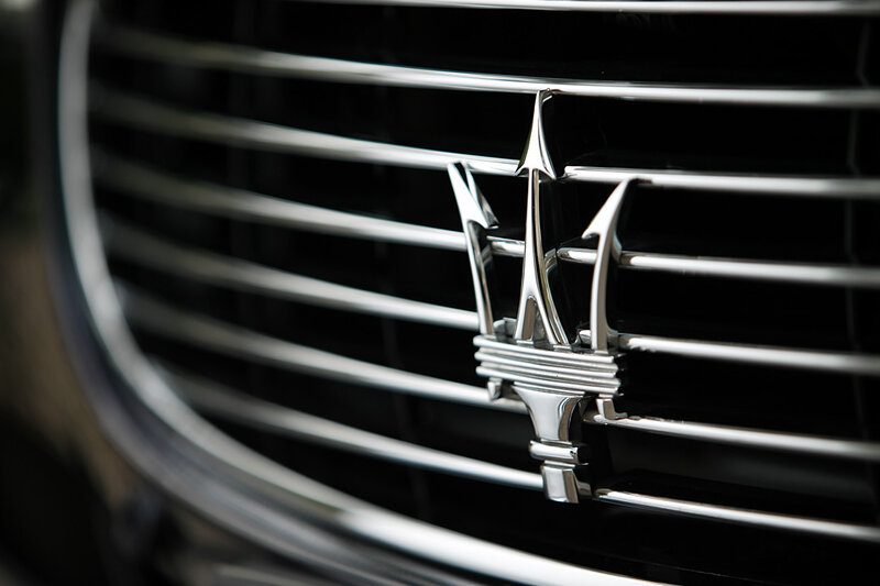 Maserati emblem on grille