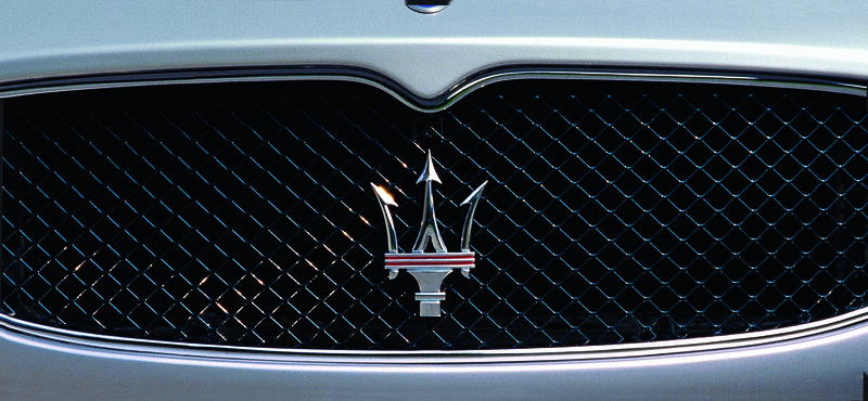 Maserati emblem on grille
