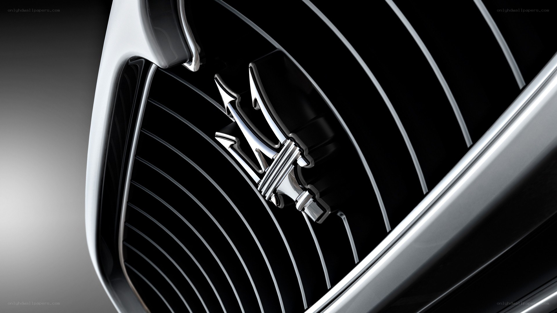 Maserati emblem on grille
