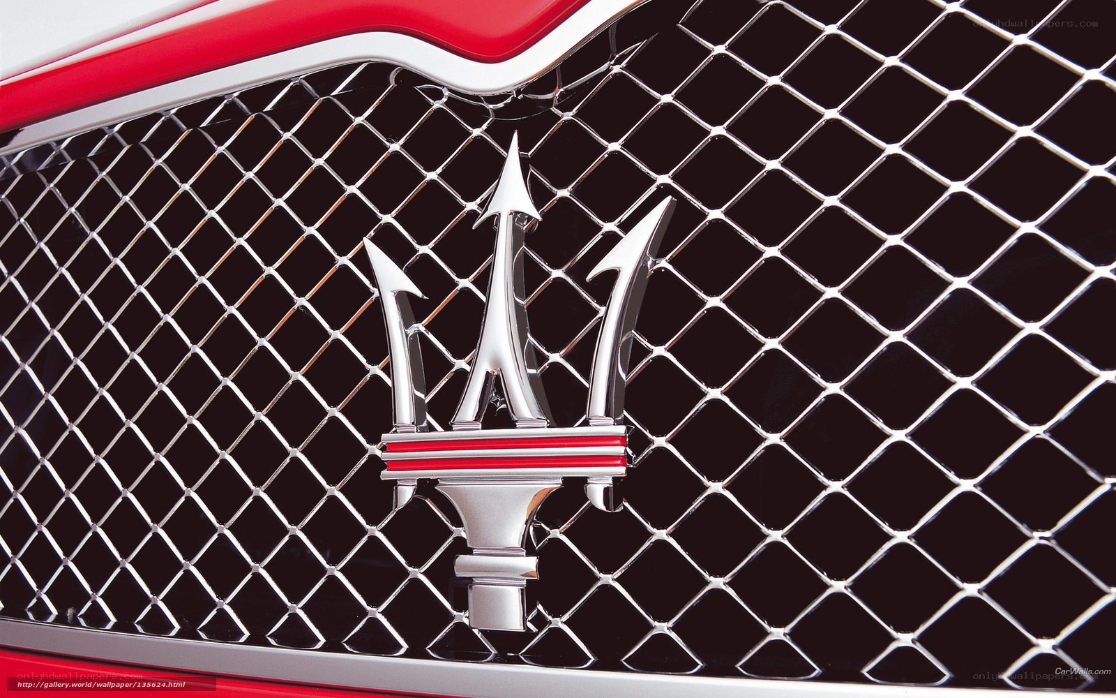 Maserati emblem on grille