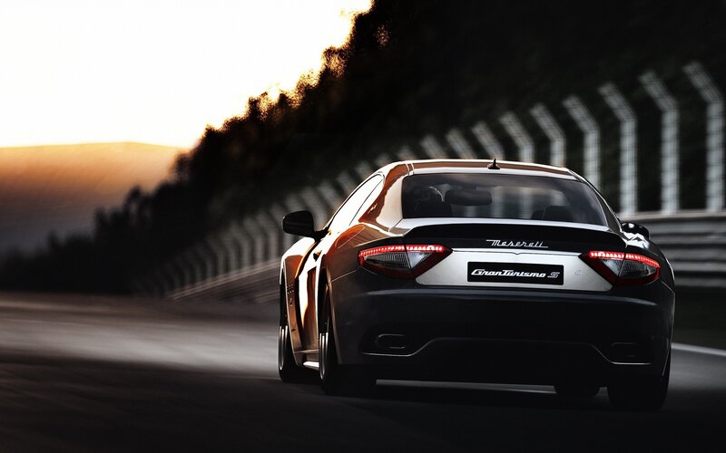Maserati GranTurismo S — Black, Dramatic, Sunset, 3d Render