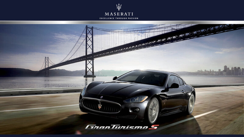 Maserati GranTurismo S on a bridge
