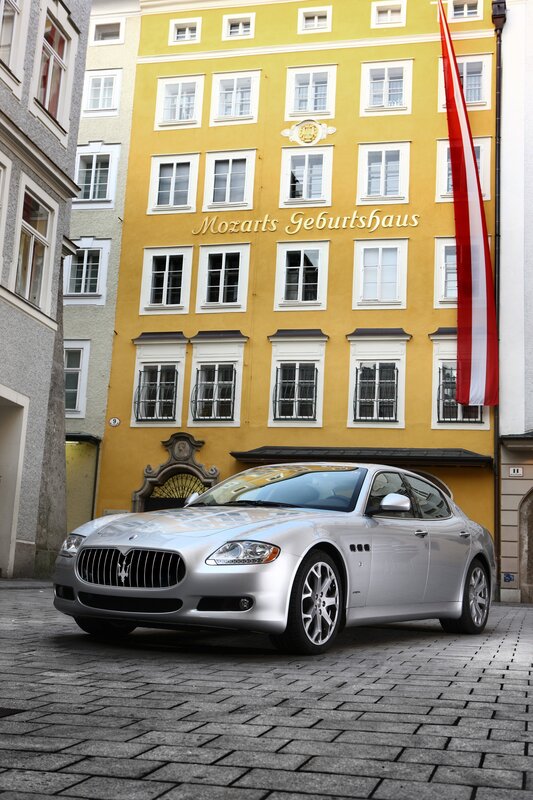 Maserati in front of Mozart's birthplace