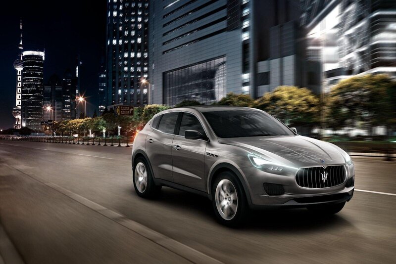 Maserati Levante in city at night
