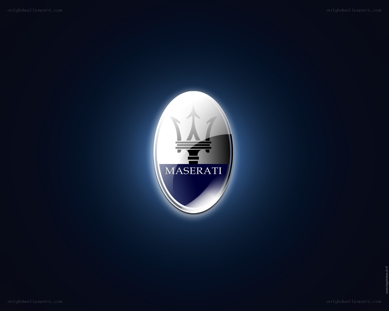 Maserati logo on dark background