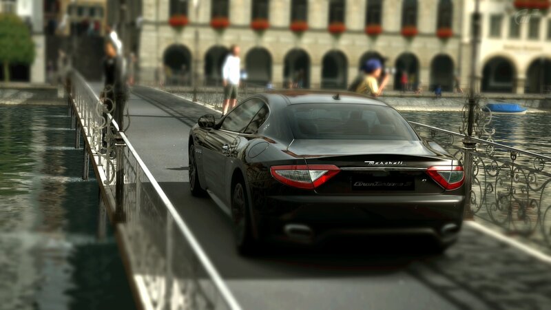 Maserati on a bridge